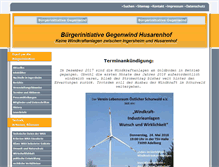 Tablet Screenshot of gegenwind-husarenhof.de